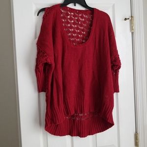 Red Crochet Sweater